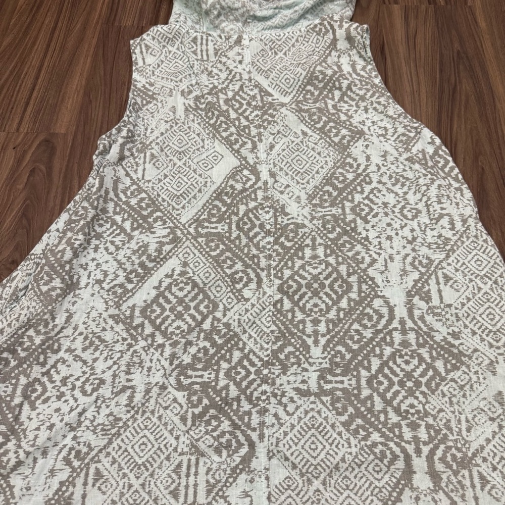 Match Point green 100% Linen Lagenlook Tunic Blouse S/M tunic - Picture 7 of 9